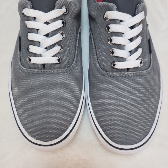 Vans Shoes Mens 12 Gray White Era Low Tops Fabric Canvas Skater Grunge Preppy - Picture 6 of 14